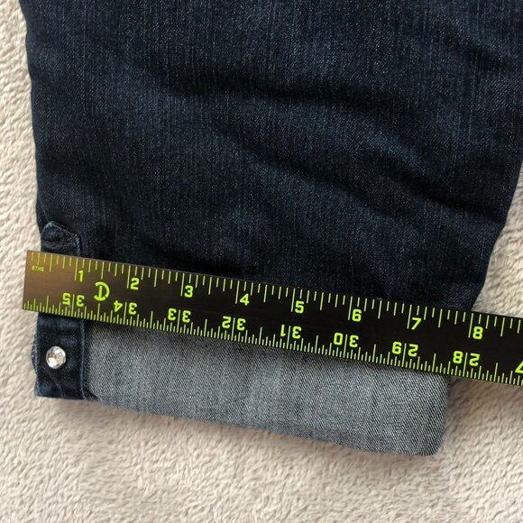 Lee Womens Capri Jeans Size 8 Medium Classic Fit High Rise Blue Denim Cuffed - Picture 10 of 12